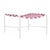 Brown Jordan Kantan Aluminum Ottoman in Chalk with Hot Pink Vinyl Strapping For Sale