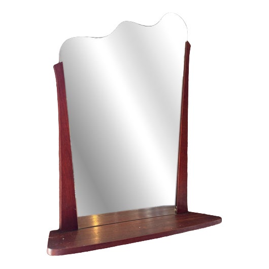 Vintage Danish Mirror with Shelf, 1960s For Sale