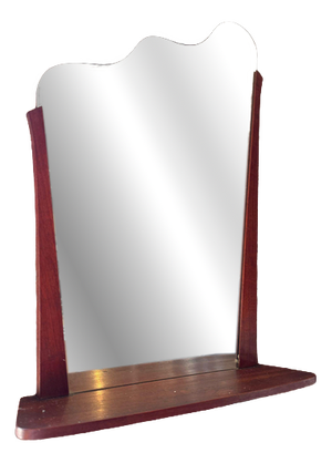 Vintage Danish Mirror with Shelf, 1960s