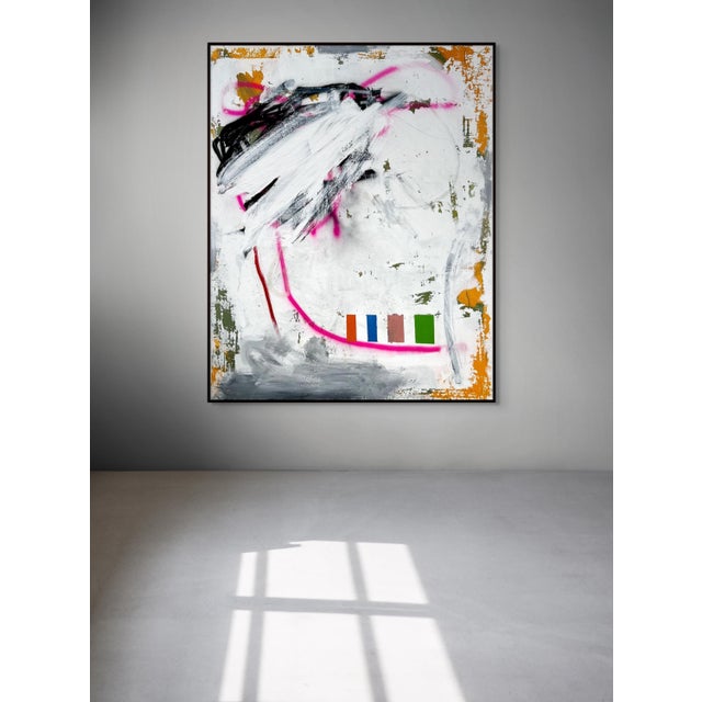 Abstract Contemporary Abstract Oil and Acrylic on Canvas "Paranormal Janitor" by Tommaso Fattovich For Sale - Image 3 of 4