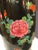 Vintage Hand Painted Chinoiserie Pottery Vase This artful hand-painted vessel depicting vibrant flowers, bird, butterfly...