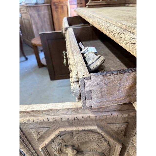 Large 19th Century French Solid Oak Bleached 4-Door Bookcases For Sale - Image 11 of 12