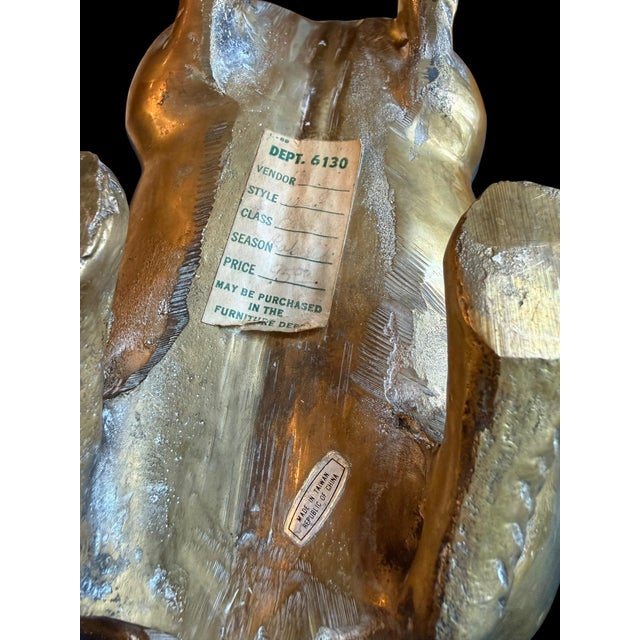 1970s Large Solid Brass Patina Rabbit For Sale - Image 9 of 9