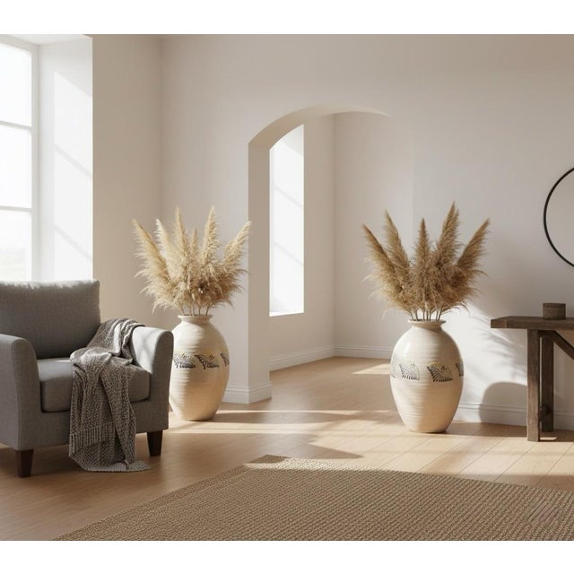 Ceramic Vintage Pair of Japanese-Style Crackle Glaze Ceramic Vases For Sale - Image 7 of 7