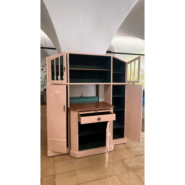 Paint Antique Wood Buffet Cabinet in Mushroom, Germany, 1920 For Sale - Image 7 of 9