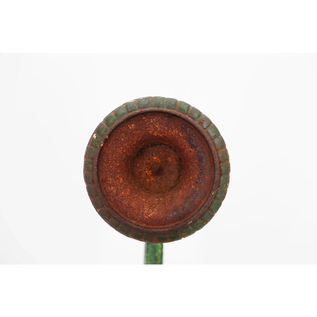 Green 1900s Large Cast Iron Art Nouveau Candle Sconce For Sale - Image 8 of 12