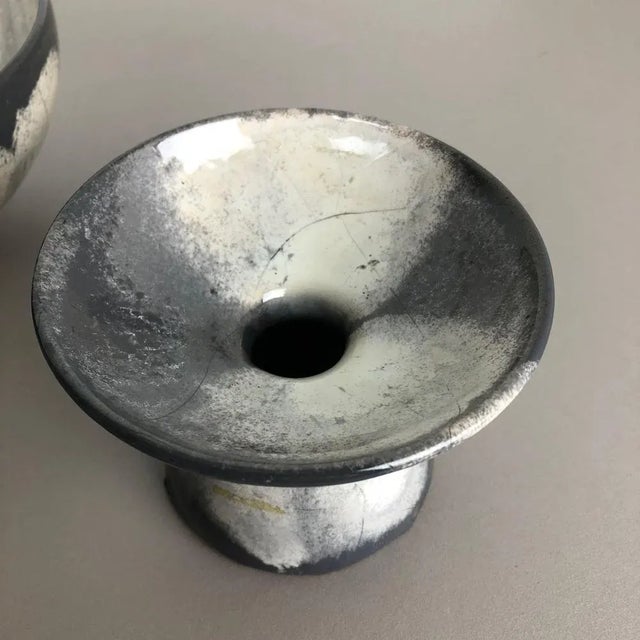 Grey Ceramic Studio Pottery Vases from Otto Keramik, Germany, 1980s, Set of 3 For Sale - Image 13 of 18