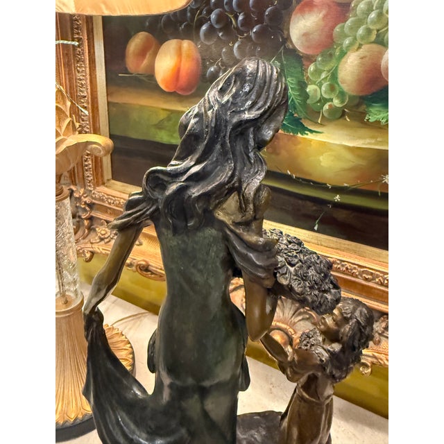 Mid 20th Century Mother and Child by Icart Bronze Statue For Sale - Image 10 of 15