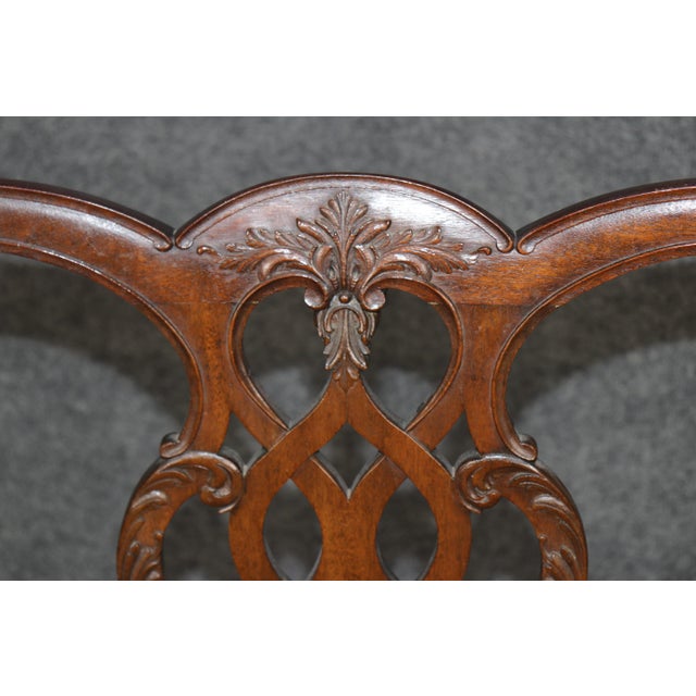 Wood Set of 8 Custom-Made Mahogany Chippendale Style Dining Chairs For Sale - Image 7 of 12