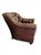 Restoration Hardware Distressed Leather Club Chairs, Pair – Tufted English Library Lounge Chairs With Rolled Arms & Brass Casters For Sale - Image 12 of 18