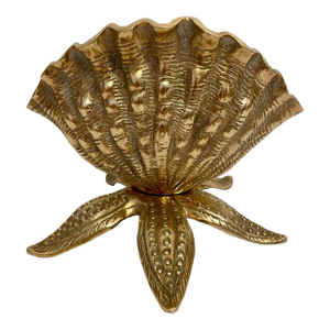 Brass Seashell Nautilus Planter on Starfish Base
