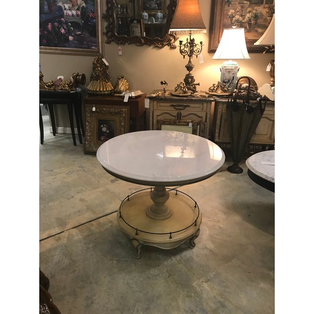 Vintage French Provincial Round Marble Top Table, Rare Find/Reduced/Final Chairish