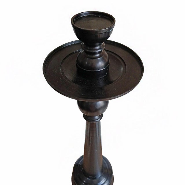 2020s Tall Bronze Candlestick With Removable Top, 32 Inches For Sale - Image 5 of 18