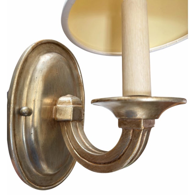 1990s 1990s Regency Style Paul Ferrante White Gold Giktwood Sconces - a Pair For Sale - Image 5 of 6