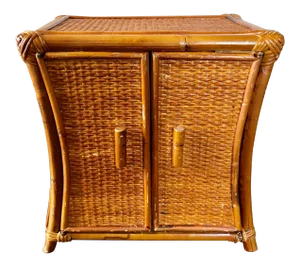Mid Century Rattan Wicker Jewelry Box