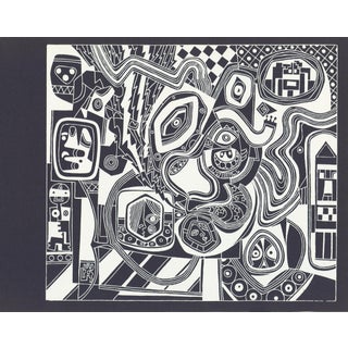 1947 Silkscreen "Peg Taking a Drag" by Steve Wheeler For Sale