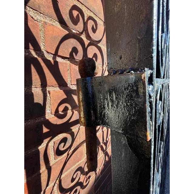Gothic Vintage Wrought Iron Driveway Gates For Sale - Image 3 of 8