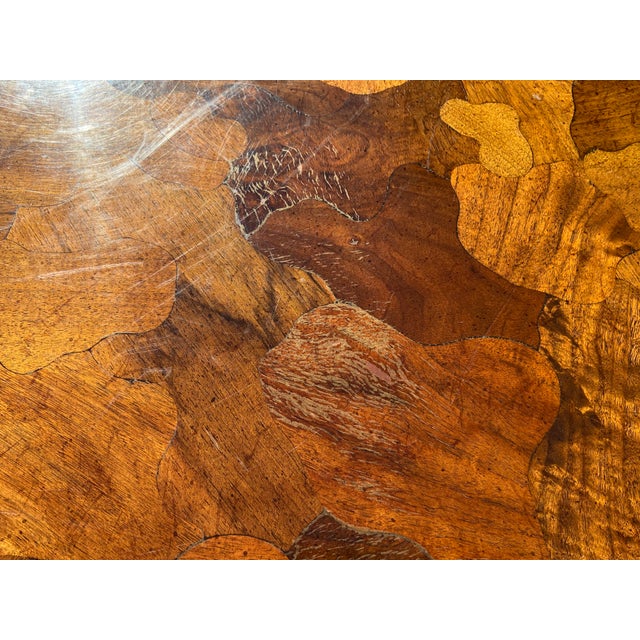 Vintage Mid Century Modern French Provincial Parquetry Burl Wood Coffee Table For Sale - Image 9 of 18