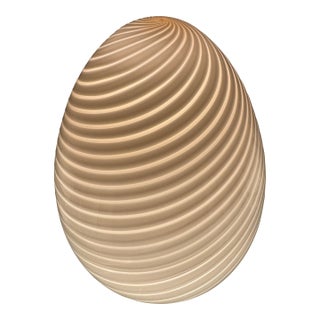 Rare- Mid-Century Find: Murano Swirl Glass Egg Lamp For Sale