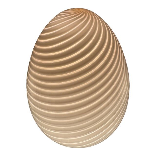 Rare- Mid-Century Find: Murano Swirl Glass Egg Lamp For Sale