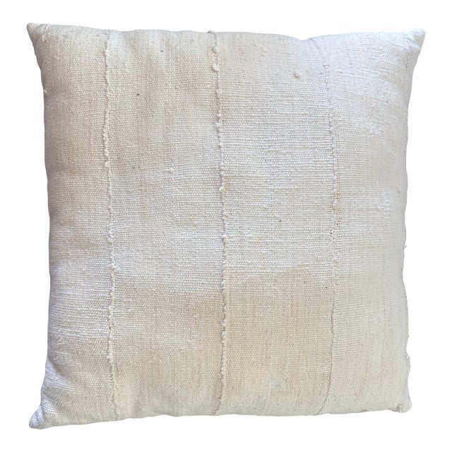 Antique White Mud Cloth Pillow For Sale
