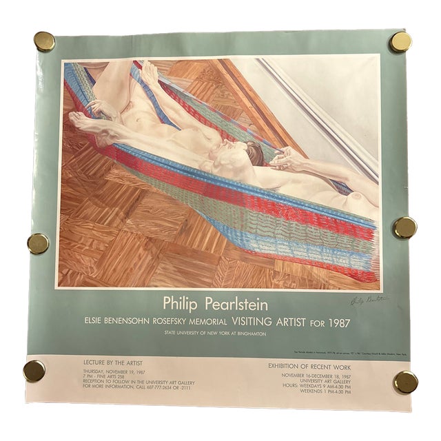 1980s Philip Pearlstein Signed Exhibition Poster For Sale
