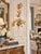 Gold Vintage Italian Florentine Style Tole Metal Leaf Flowers Wall Sconce For Sale - Image 8 of 8