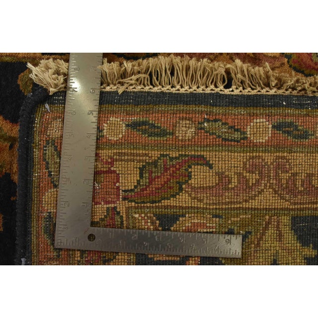 Agra Runner 4′ X 10’3” Blue Wool Traditional Hand-Knotted Oriental Rug For Sale - Image 12 of 12