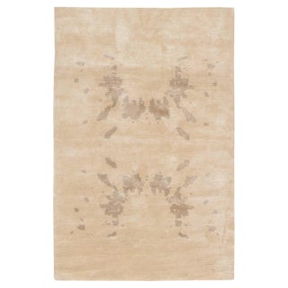 Contemporary Botanic Beige Silk Rug by Doris Leslie Blau For Sale