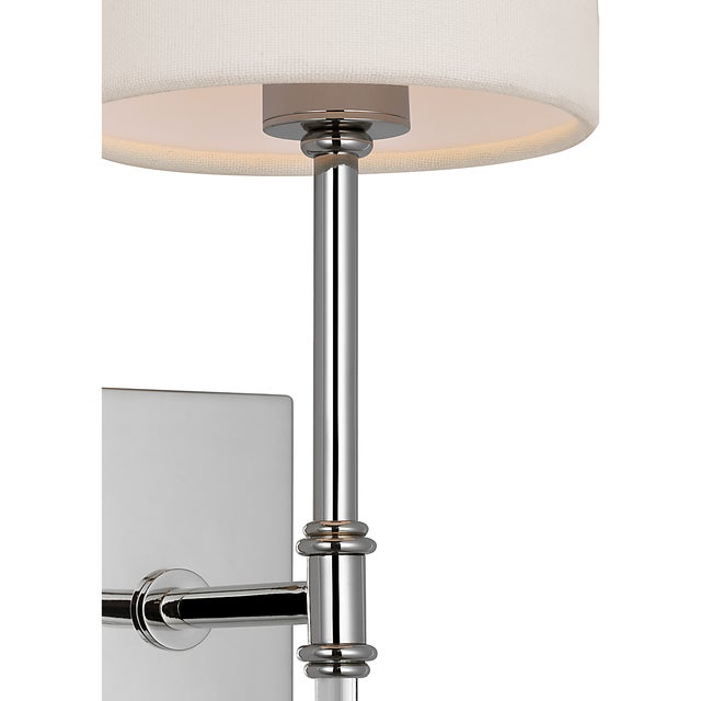 Camille 16" Sconce in Polished Nickel with Linen Shade Designer: Suzanne Kasler Finish: Polished Nickel Height: 16" Width:...
