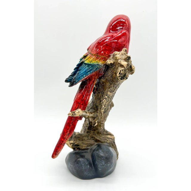 20th Century Glazed Resin Macaw Parrot Figurine For Sale In Houston - Image 6 of 9