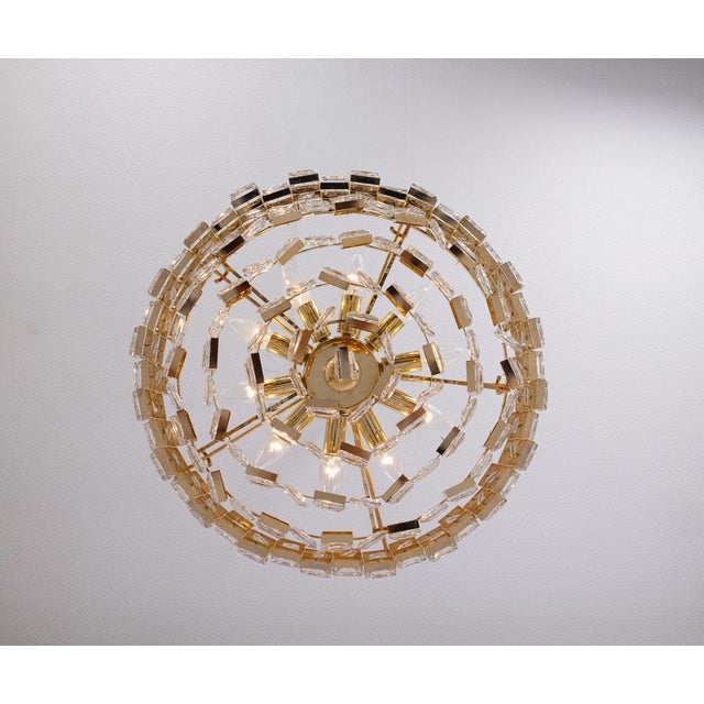 Large Gilt Brass Crystal Chandelier by Sciolari for Palwa, Germany, 1970s For Sale - Image 14 of 18