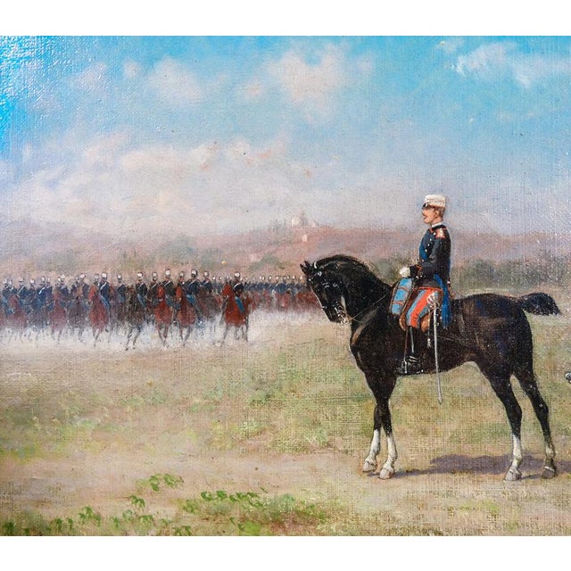 Sebastiano Panunzi, Military Maneuvers, Oil Painting, Framed For Sale - Image 5 of 16