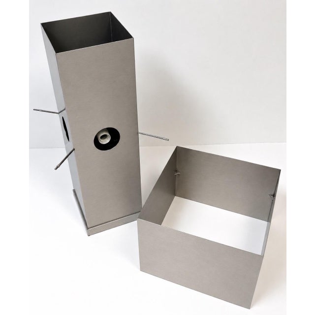 Mid 20th Century Mid 20th Century Polished Chrome Cubist Table Lamps, After Willy Rizzo - a Pair For Sale - Image 5 of 13