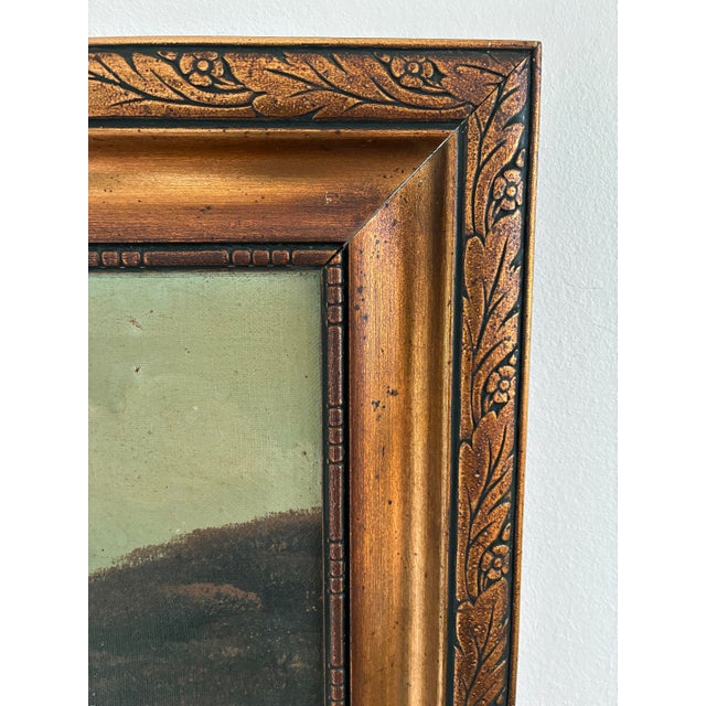 Vintage Original Landscape Oil Painting, Signed Countryside Cottage Art For Sale - Image 9 of 12