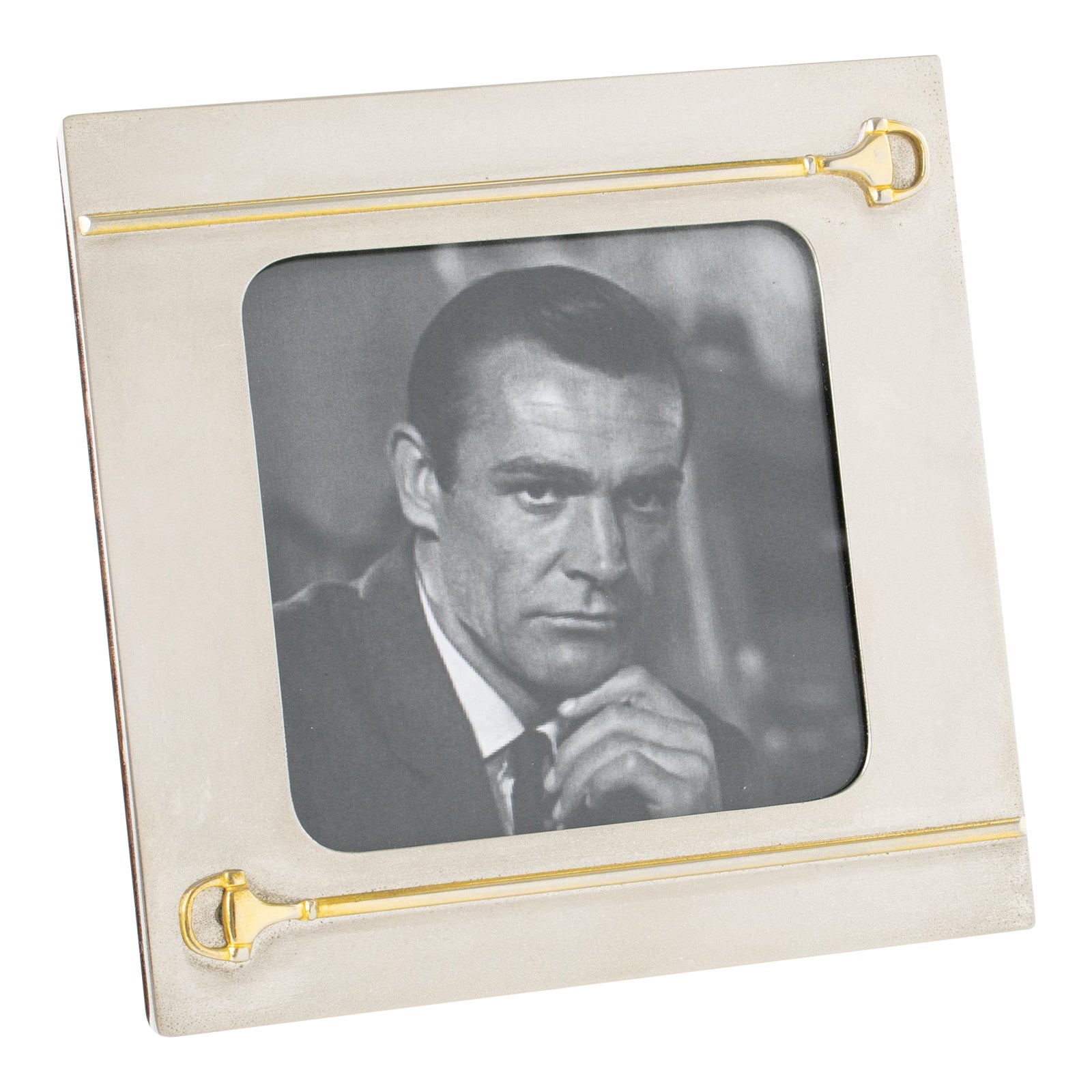 Gucci Silvered and Gilded Square Picture Frame | Chairish