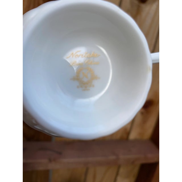 Ceramic Mid 20th C Scalloped Footed China Cups & Saucers Set- 12 Pieces For Sale - Image 7 of 8