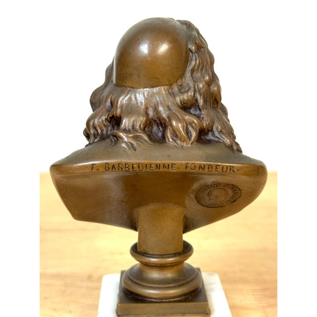 Bronze Reduction Bust of Molière by F. Barbedienne, after Caffieri For Sale - Image 16 of 18