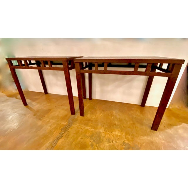 Pair Chinese Coromandel Lacquer Consoles For Sale - Image 12 of 12