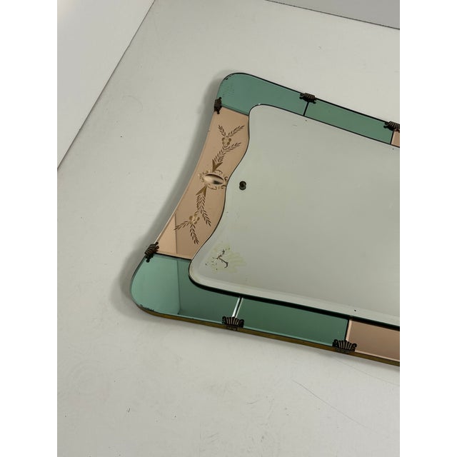 Two-Tone Mirror with Brass Edge by Giovanni Gariboldi, 1950s For Sale - Image 9 of 13