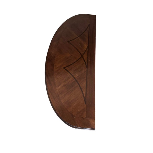 This set of 2 solid cherry wood tables with walnut wood inlayed includes a coffee table and console table, both featuring...