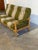 Vintage Danish Oak Sofa in Style of Henning Kjærnulf Green Striped Upholstery Mid Century For Sale - Image 9 of 10