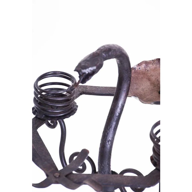 1920s Art Deco Wrought Iron Candleholder, Austria, 1920s For Sale - Image 5 of 8