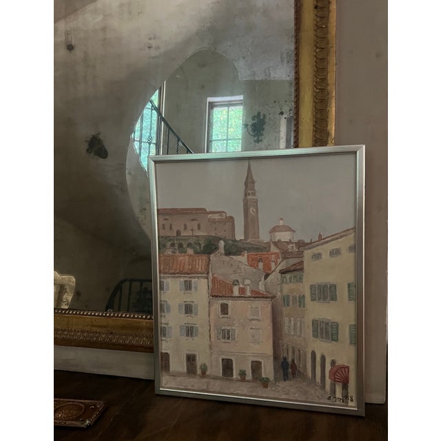 Piran Slovenia Cityscape Painting by Ella Nilsson, C. 1988 For Sale - Image 9 of 13