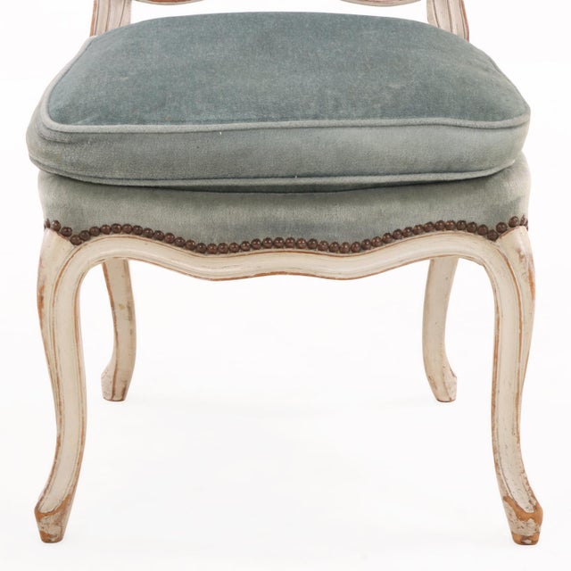 Wood Set of 8 French Louis XV Style Painted Side Chairs, C. 1910 For Sale - Image 7 of 7