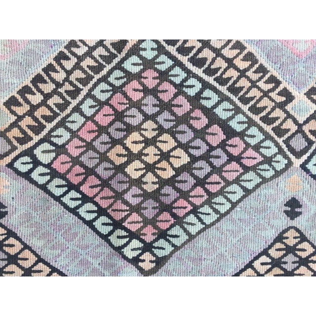 Gray Vintage Turkish Shabby Wool Kilim Rug For Sale - Image 8 of 12