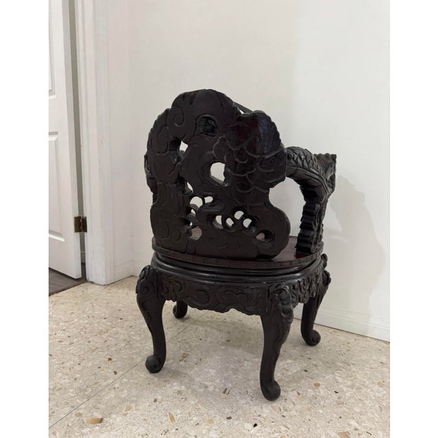 Japanese Meiji-Era Export Dragon Armchair (c.1900) For Sale - Image 4 of 5