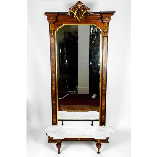 Antique Victorian Walnut Pier Mirror For Sale - Image 12 of 12