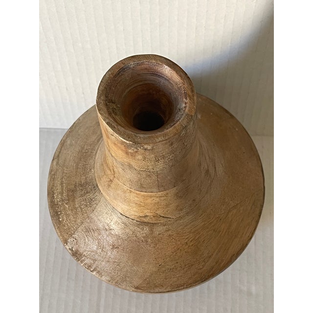 1970s Organic Modern Turned Wood Vase For Sale - Image 4 of 4