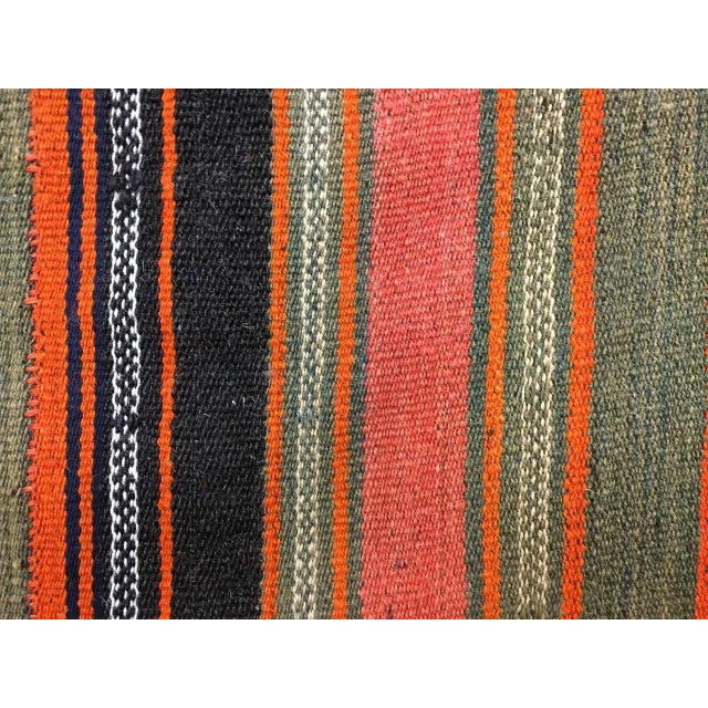 Large Vintage Turkish Shabby Wool Kilim Rug 240x193 cm For Sale - Image 4 of 9